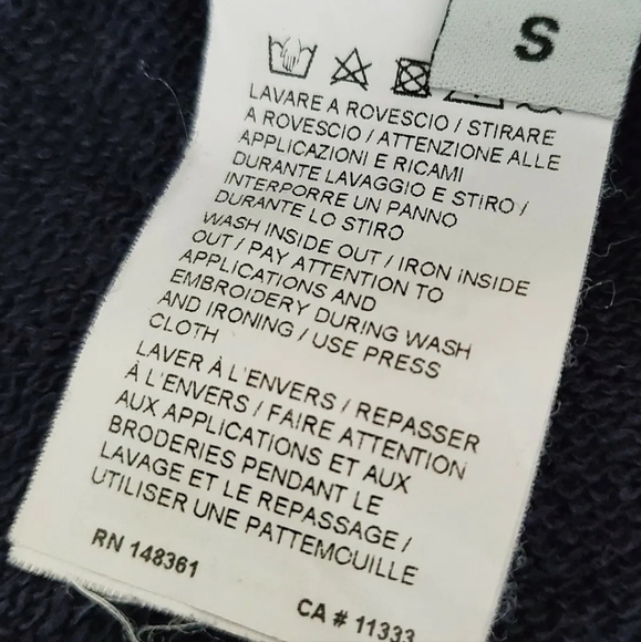 PINKO Designer Navy Blue Love me Tender sweatshirt sweater jumper top Elvis - Picture 9 of 9